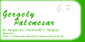 gergely palencsar business card